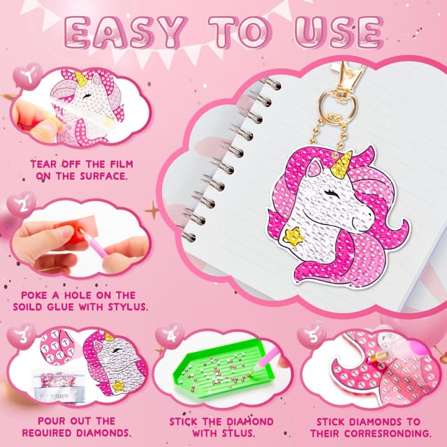 Detalle de Maqhpu Girls Diamond Art Kit 14 PCS ๐จ