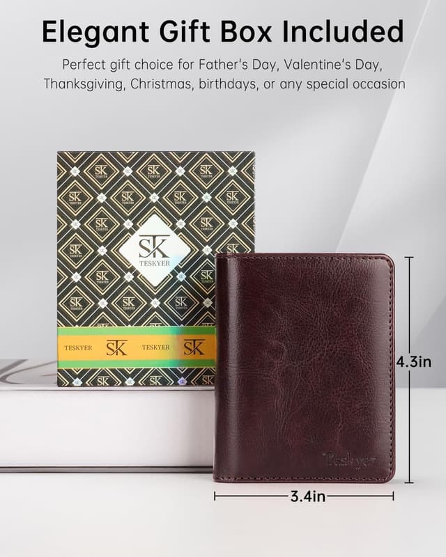 Thumbnail 4 de Teskyer Leather Bifold Wallet 8.6 x 11 cm