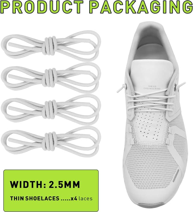 Thumbnail 1 de Elastische Schnürsenkel NDTEZUGT (2 Paar) – dünne 2,5 mm Schnürsenkel ohne Binden für On Cloud 5 & 6