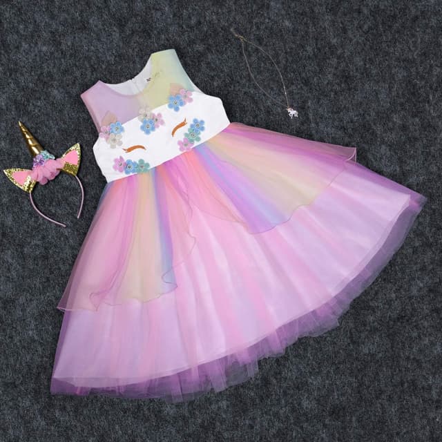 Thumbnail 6 de URAQT Unicorn Costume Dress for Age 3-10