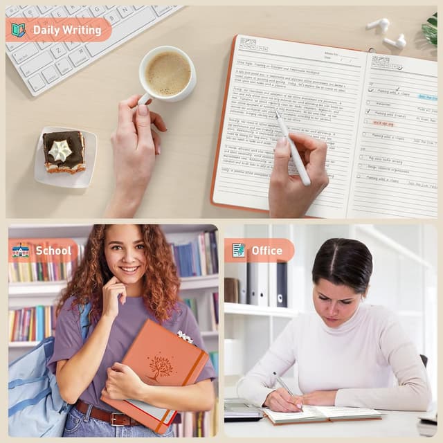 Thumbnail 6 de Smarpau 320 Pages College Ruled Notebook (B5, 19 x 25 cm) – Orange hardcover leather-style journal with index tabs