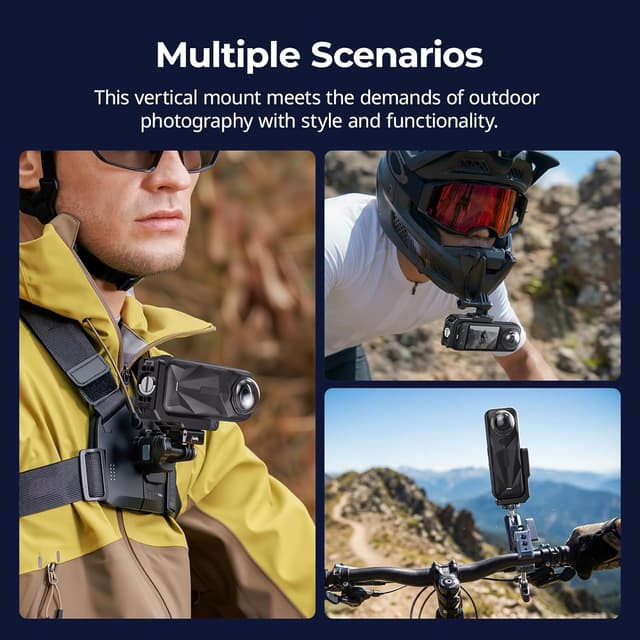 Detalle de SMALLRIG 5824 Vertikale & horizontale Montageunterstützung für Insta360 X5/X4 Air/X4/X3