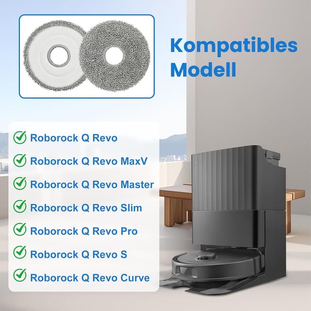 Thumbnail 6 de Pure Realm 6er Zubehörset für Roborock Wischpads – passend für Saros 10R & Q Revo Modelle