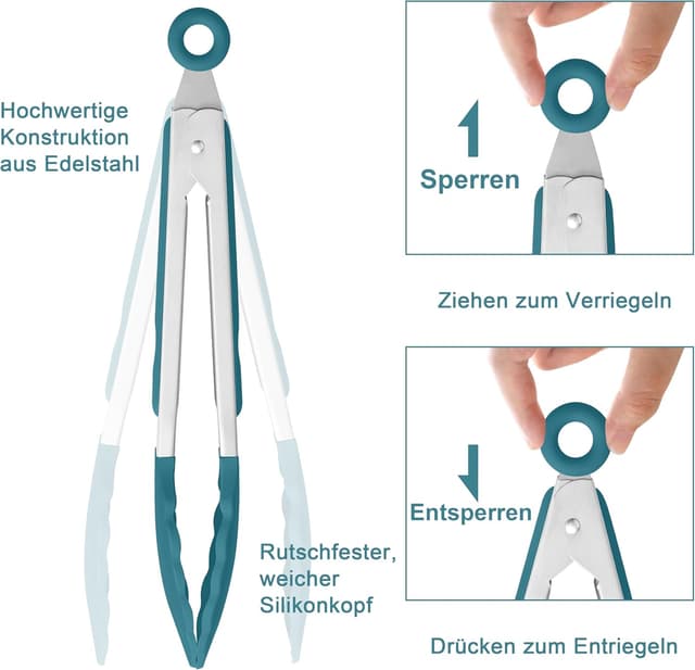 Detalle de Homikit Küchenzange 2er Set Grill 2