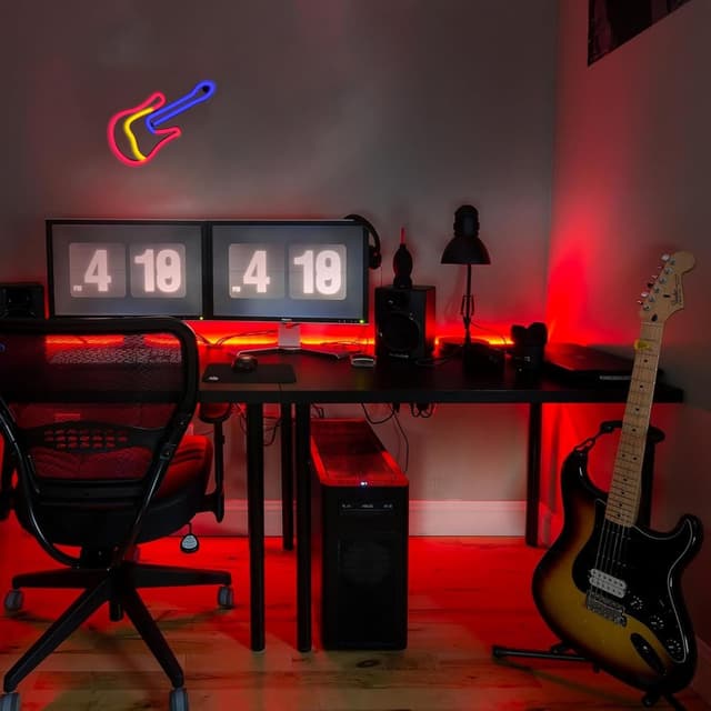 Detalle de DWOOKE Guitar neon sign LED light for music