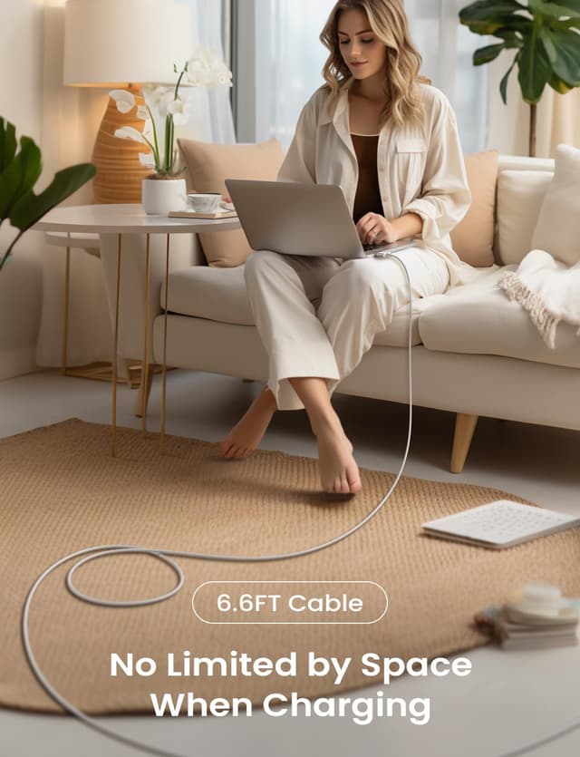 Detalle de LISEN cavo di ricarica USB‑C con MagSafe 3 (2 m, 140 W) per MacBook Air e Pro compatibili