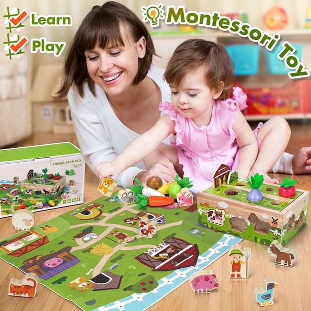 Detalle 2 de Montessori Wooden Sensory Toddler Toy 12+ months