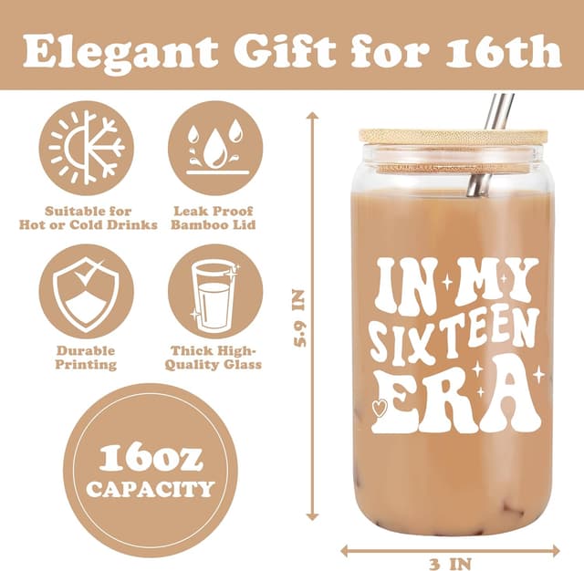 Detalle 2 de VivaJoy 16th Birthday Girls Travel Mug – Personalised Coke Cup Gift for Daughter, Niece, Best Friend, Sister or Girlfriend