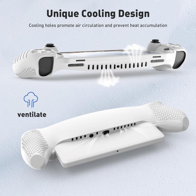 Detalle 2 de Foluck 3-in-1 Accessories Set for PlayStation Portal (Carry Case, Silicone Cover, 2 Screen Protectors) — White