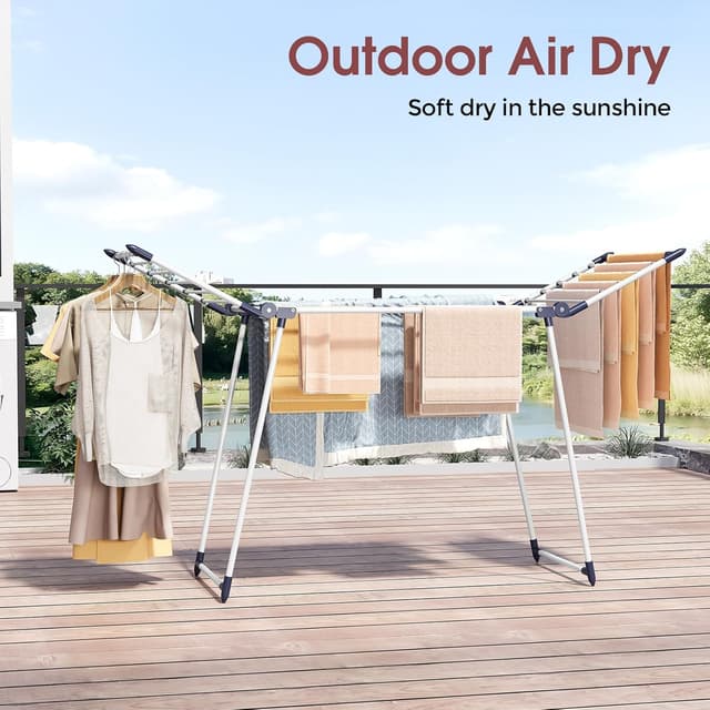 Thumbnail 6 de SYKIARIOL winged clothes airer (foldable drying rack) 175 × 56 × 100cm, white