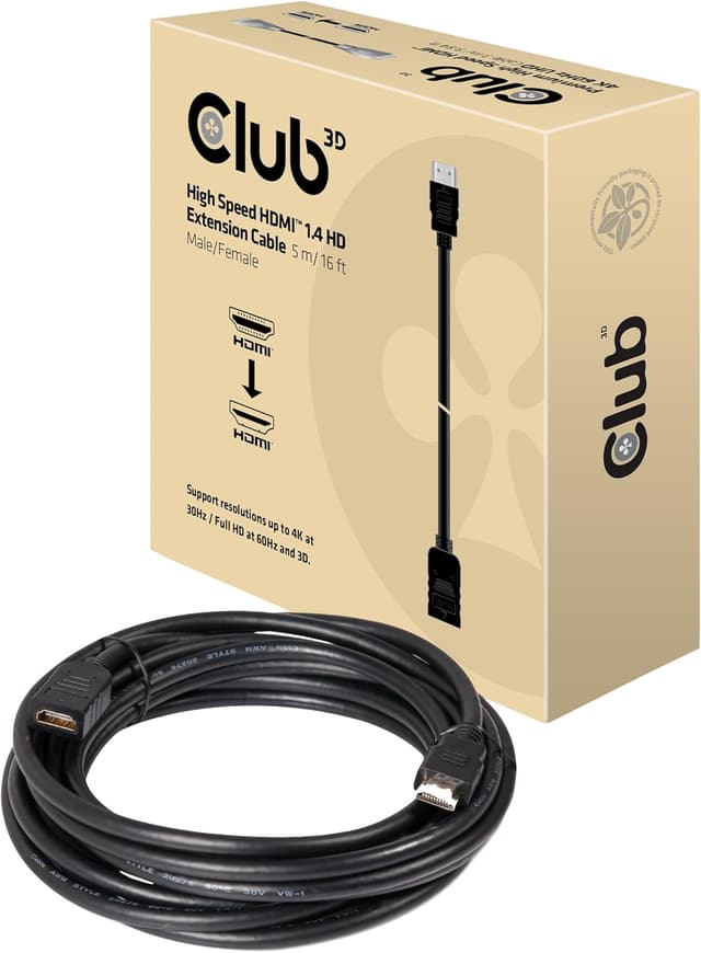 Detalle de Club 3D Mini‑HDMI-zu‑HDMI 2.0 Kabel (1 m) für 4K@60 Hz – vergoldete Kontakte, 18 GBit/s
