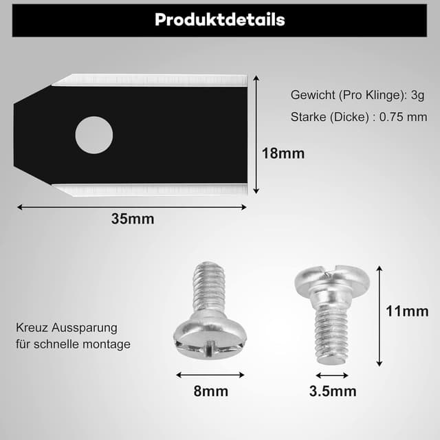 Detalle de Titan Messer Klingen Set 30 Stück