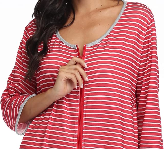 Thumbnail 2 de Zip Up Cotton Housecoat Short Sleeve 30% Cotton