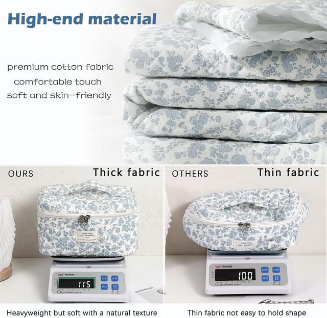 Thumbnail 4 de uekeboag Quilted Makeup Bag 10x6x5.5 in