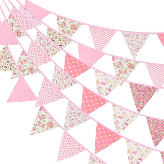 Detalle de G2PLUS G2PLUS 12M Floral Fabric Bunting Banner