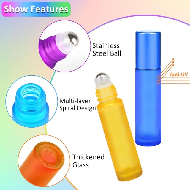 Thumbnail 2 de Maxmoc 8 Stück Roll-on Glasflaschen 10 ml