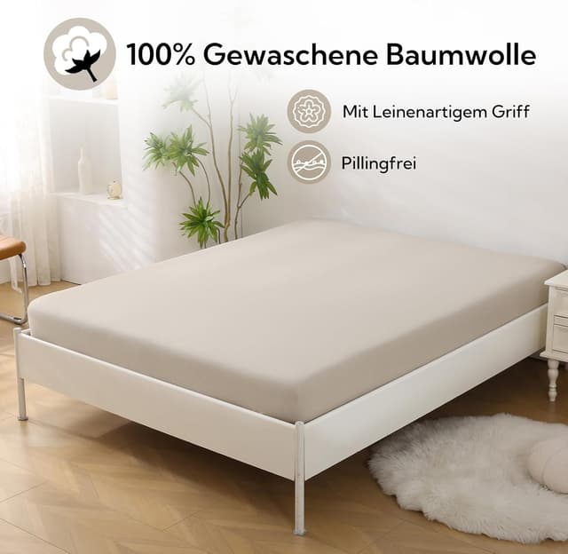 Detalle 2 de SOULFUL Spannbettlaken 140x200 cm Baumwolle