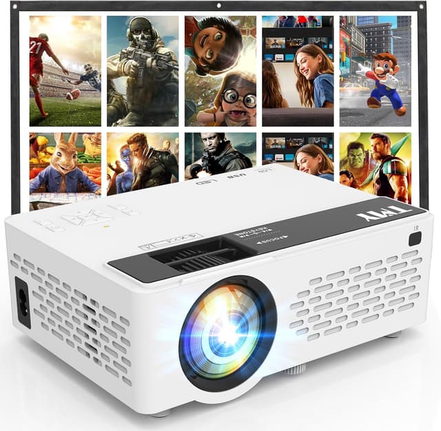 Detalle de TMY 1080P Full HD Portable Mini Projector (V08) with Bluetooth 5.1 and Included Screen