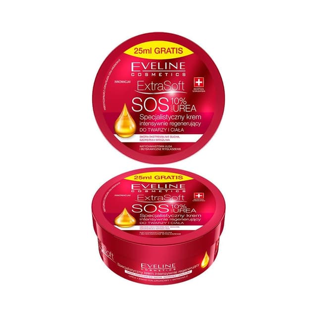 Detalle de Eveline Cosmetics Extra Soft SOS 10% Urea Intensiv Gesichts- & Körpercreme mit bioHYALURON PLUS Complex (175 ml)