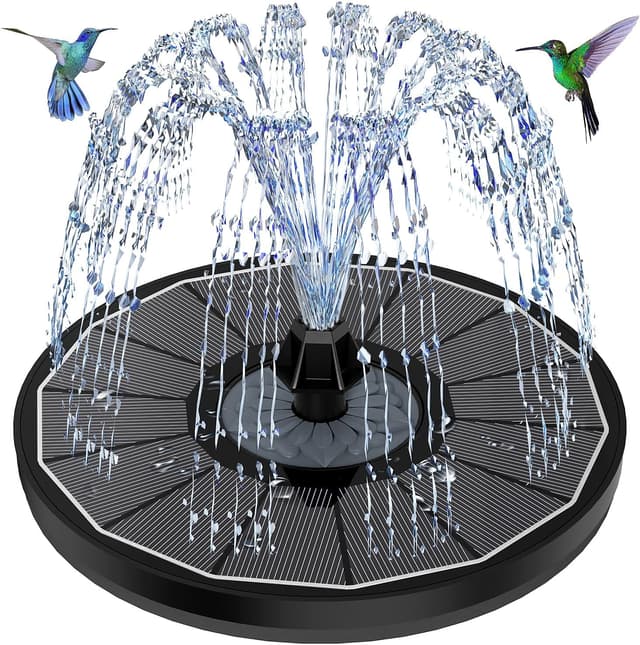 Detalle de Solar Springbrunnen mit 3,5W Glas-Solarmodul und 8 Düsen – Solar Teichpumpe für Vogelbad & Garten