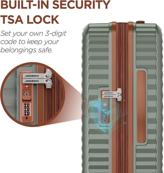 Thumbnail 6 de SHOWKOO Luggage Sets 3 Piece Expandable Suitcase 20%