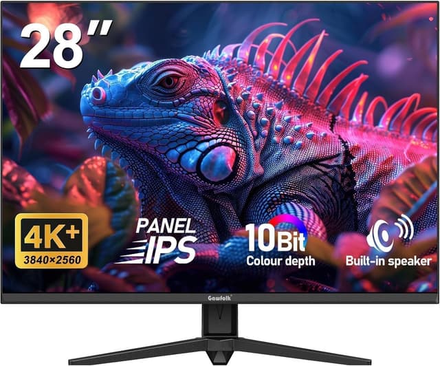 Detalle de Gawfolk 28 Zoll 4K Gaming-Monitor (3840×2560), 60 Hz IPS mit Lautsprecher, FreeSync & VESA