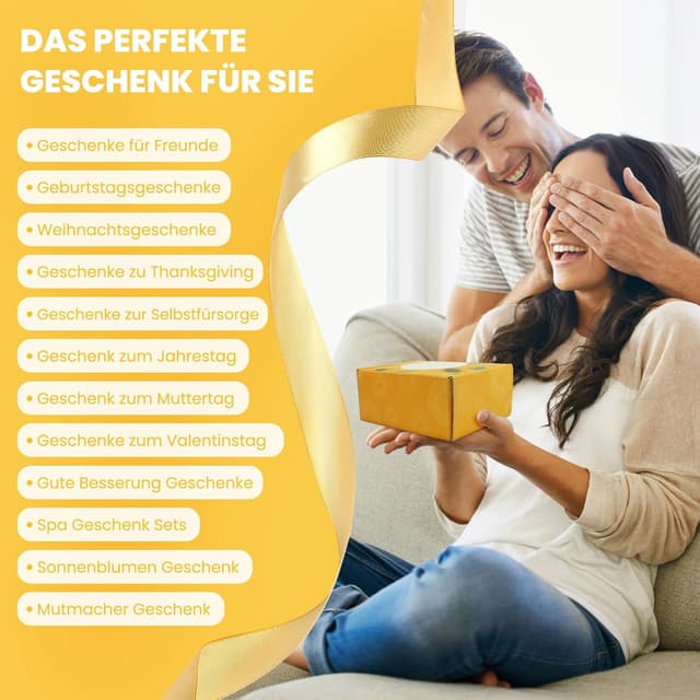 Thumbnail 6 de Geschenke für Frauen Geschenk Freundin Geburtstag Set mit Sonnenblumen-Motiv (8-teilig)