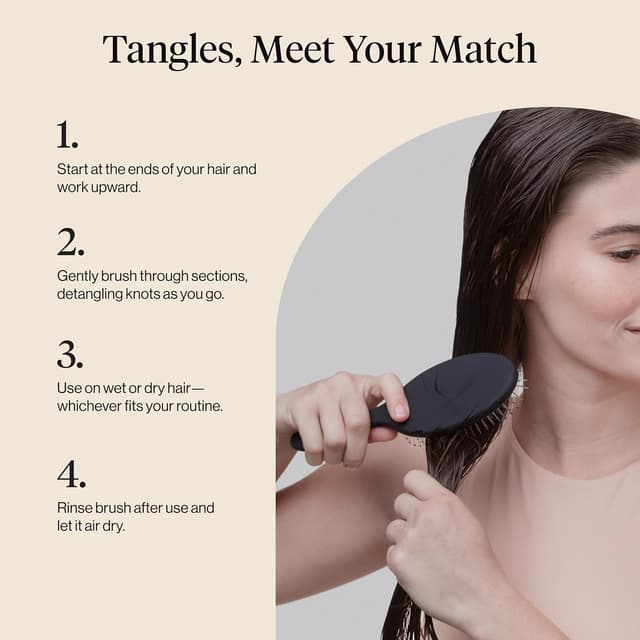 Thumbnail 6 de Kitsch Detangler Bürste für nasses & trockenes Haar – entwirrende Haarbürste mit flexiblen Borsten, für lockiges oder glattes Haar (schwarz)