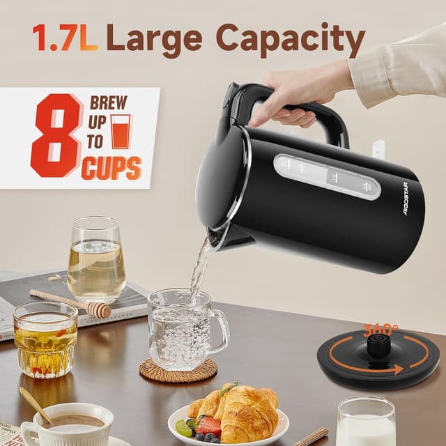 Thumbnail 4 de Aigostar Lydian ☕ Hervidor de agua eléctrico, 1,7L, acero inoxidable