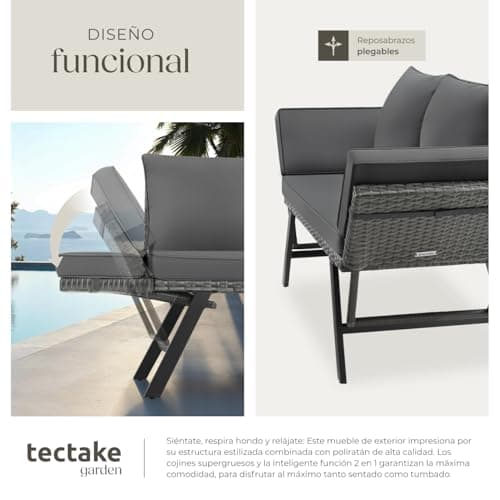 Thumbnail 4 de TecTake® Sofá 2 en 1 para terraza y jardín
