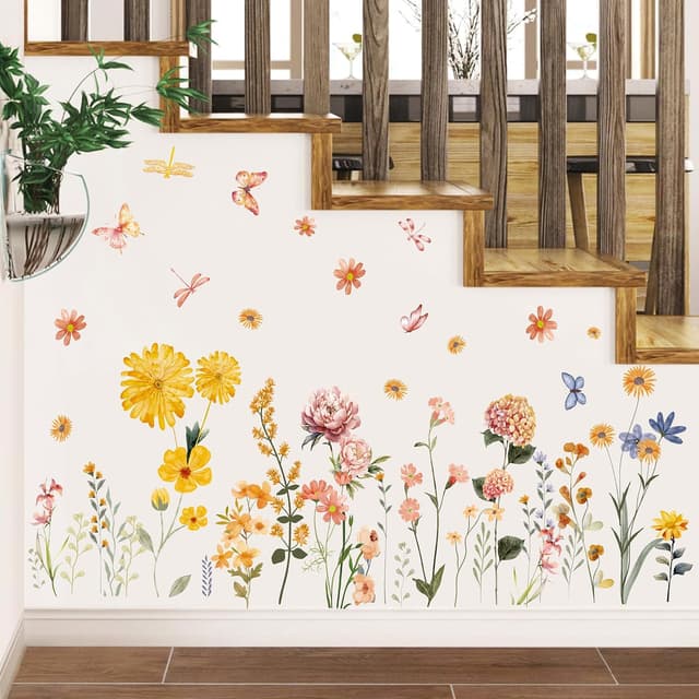 Thumbnail 5 de HPNIUB Wandaufkleber Gelbe Blume Wandtattoo