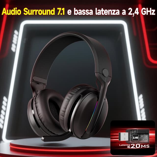 Thumbnail 1 de MANKIW Cuffie Gaming Wireless 40H per PS5