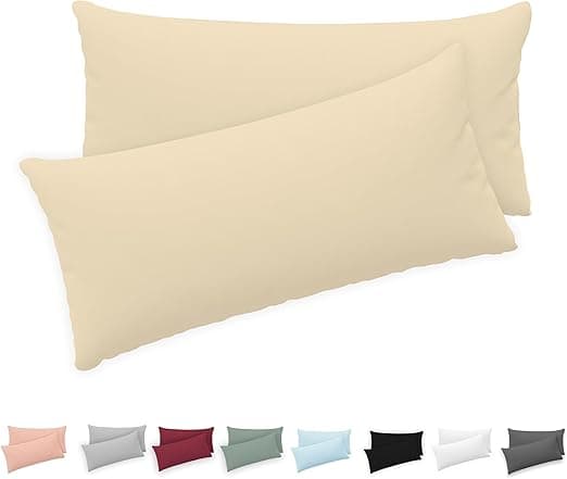 Imagen de Twinzen® Funda de Almohada 50x80 Beige 🛏️ (Pack de 2) en OfertitasTOP