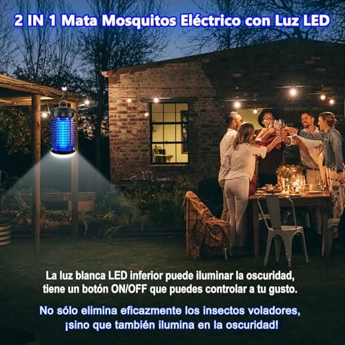 Detalle de seenlast Lámpara antimosquitos eléctrica 15W UV 4200V con LED, IPX4 (80–140 m²)