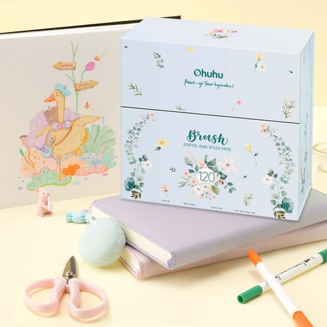 Detalle 2 de Ohuhu Colouring Pens 120 dual tip set