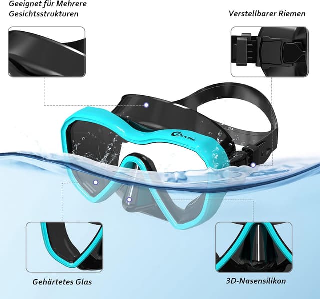 Thumbnail 5 de Dorlle Schnorchelset Panorama Schnorchelmaske đ