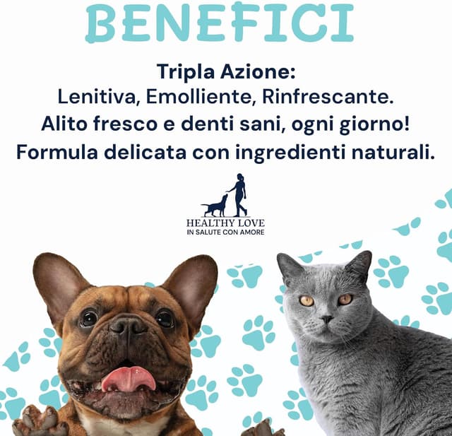 Detalle 2 de HEALTHY LOVE Dentifricio per cani spray formato maxi 180 ml con aloe bio e calendula