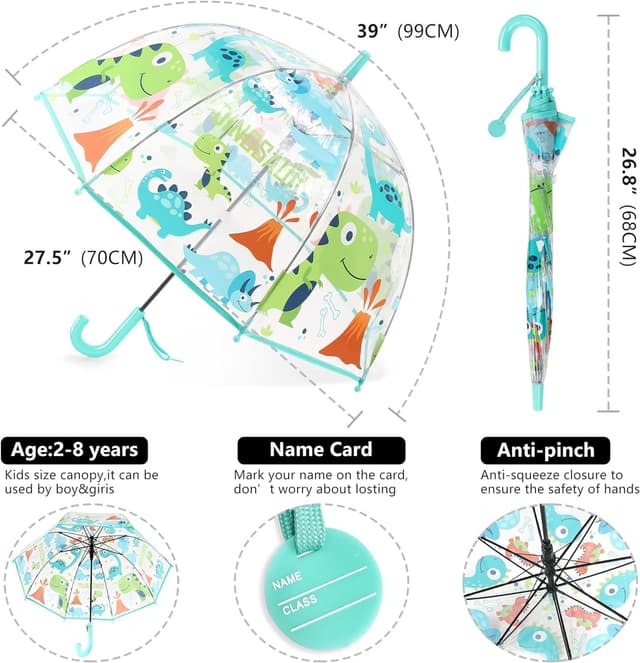 Thumbnail 4 de Kinder-Regenschirm Rhomba Klar 39 Zoll