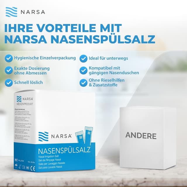 Thumbnail 6 de NARSA Nasenspülsalz 60er Pack (60 Beutel mit je 2,25 g) für die Nasendusche