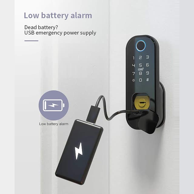 Detalle 2 de Wolf Guard TT01 serrure intelligente étanche 5 en 1 (TTlock) noire, compatible Alexa et Google