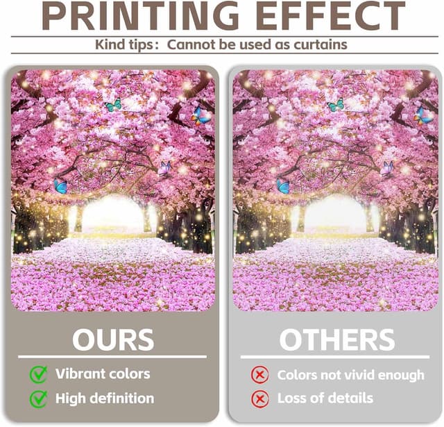 Detalle 2 de Luminora 7x5ft Spring Cherry Blossom Forest fabric backdrop (pink floral boulevard) for photo booths, weddings & birthdays