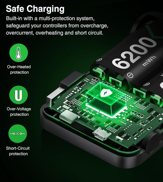 Thumbnail 6 de HEYLICOOL Q08 6200mWh rechargeable battery pack for Xbox controllers