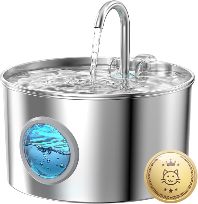Detalle de GIOTOHUN Fontaine à Eau Chat INOX 2,2 L