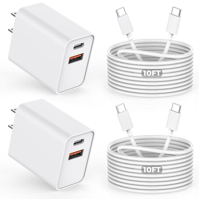 Detalle de 10FT iPhone 17/16e Fast Charger 20W Dual Port