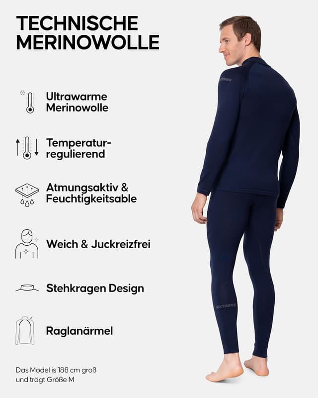Thumbnail 3 de DANISH ENDURANCE Merino Thermounterwäsche Herren – Thermo-Set