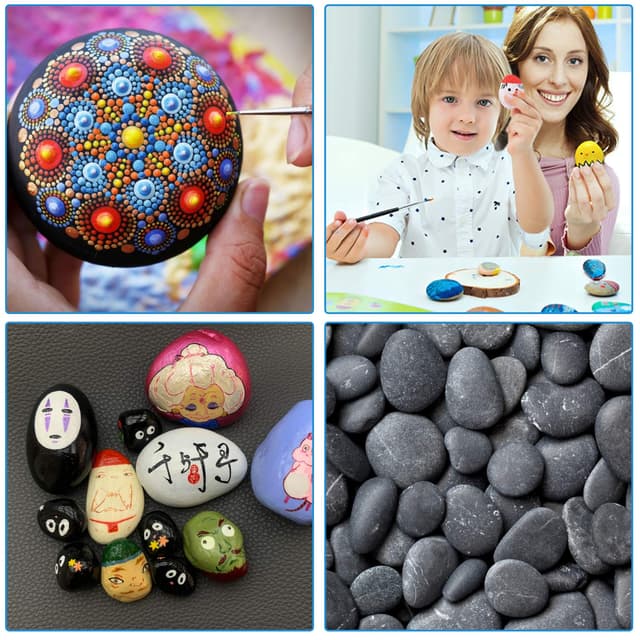 Detalle de Hisredsun Flache Steine zum Bemalen, 40 Stück