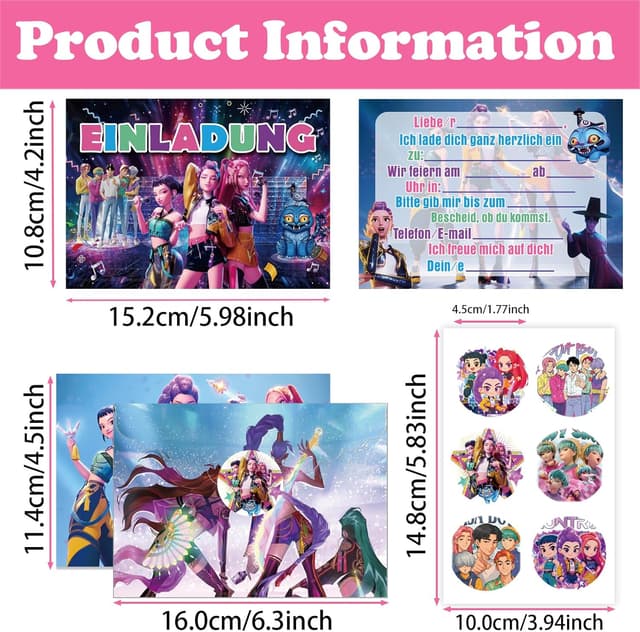 Thumbnail 1 de ROMANVIC Einladungskarten Kindergeburtstag