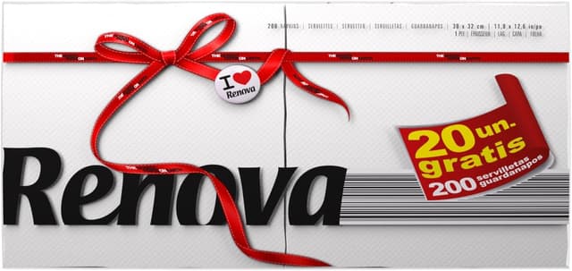 Thumbnail 1 de Renova Red Label Servilletas de Papel, 200 Blancas🧻