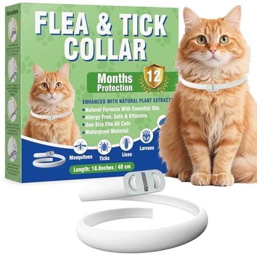 Detalle de Inpumo Collar Antiparasitario para Gatos antipulgas y garrapatas ajustable, impermeable y con aceites naturales (1 pack)