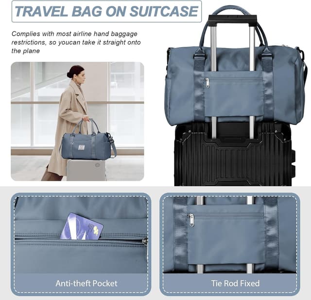 Thumbnail 4 de WEPLAN Sporttasche mit Schuhfach & Nassfach (Duffel Bag), Grau-Blau – Handgepäck & Gym Bag